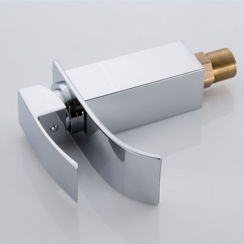 Bathroom Waterfall Sink Faucet Single Lever Mixer Tap Hot Cold Brass Faucets