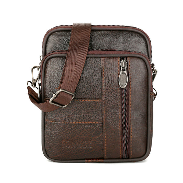 1.5L Men Genuine Leather Shoulder Bag Crossbody Messenger Handbag Phone Case Pouch Outdoor Travel