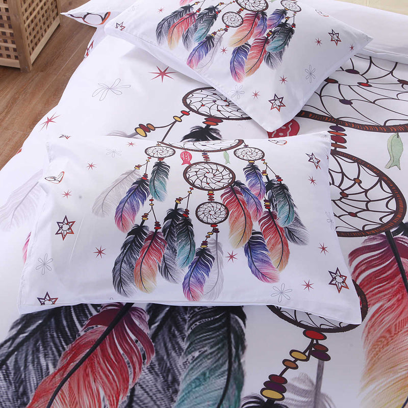 3 PCS Bedding Sets Campanula Printing Quilt Cover Pillowcase For Queen Size