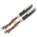 Pair 12V Motorcycle Dual Color LED Turn Signal Indicator DRL Flowing Sequential Lights