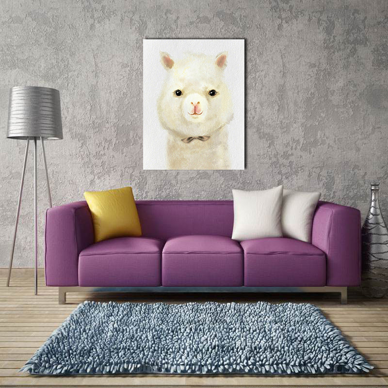 Miico Hand Painted Oil Paintings Cartoon Alpaca Paintings Wall Art For Home Decoration