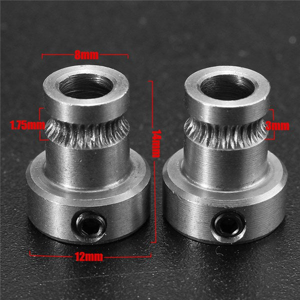 1.75mm 3mm Aluminum Feed Wheel Roll Wire Accessories For 3D Printer