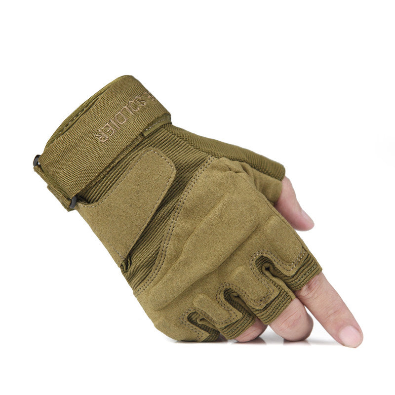 FREE SOLDIER 1Pair Tactical Gloves Wear Resistant Outdoor Safety Work Hands Protector Half Finger Glove For Hunting Sport Cycling