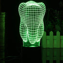 3D Illuminated Illusion Color Changing Touch Switch Tooth LED Desk Night Light Lamp Xmas Gift