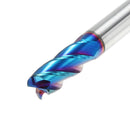 Drillpro 5/6/8mm R0.5 Nano Blue Coating Carbide End Mill HRC60 4 Flute CNC Milling Cutter