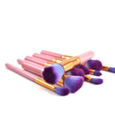 10pcs Pink Purple Soft Makeup Brushes Set Kit Eye Shadow Lips Shaping Blending Foundation Powder