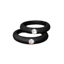 5MM Colorful Environmental Silicone Ring Rhinestones Couple Rings Wedding Gift for Men for Women