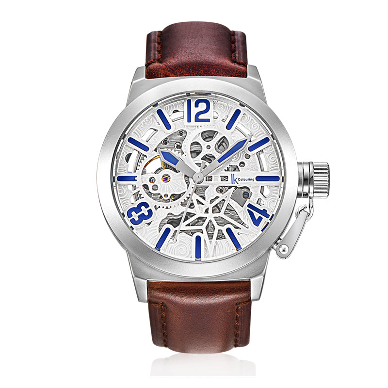 IK COLOURING K003 Business Style Male Wristwatch Leather Strap Mechanical Watches
