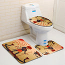 Waterproof Egyptian Style Shower Curtains With 12pcs Hooks Bathroom Toilet Rug Mat Set