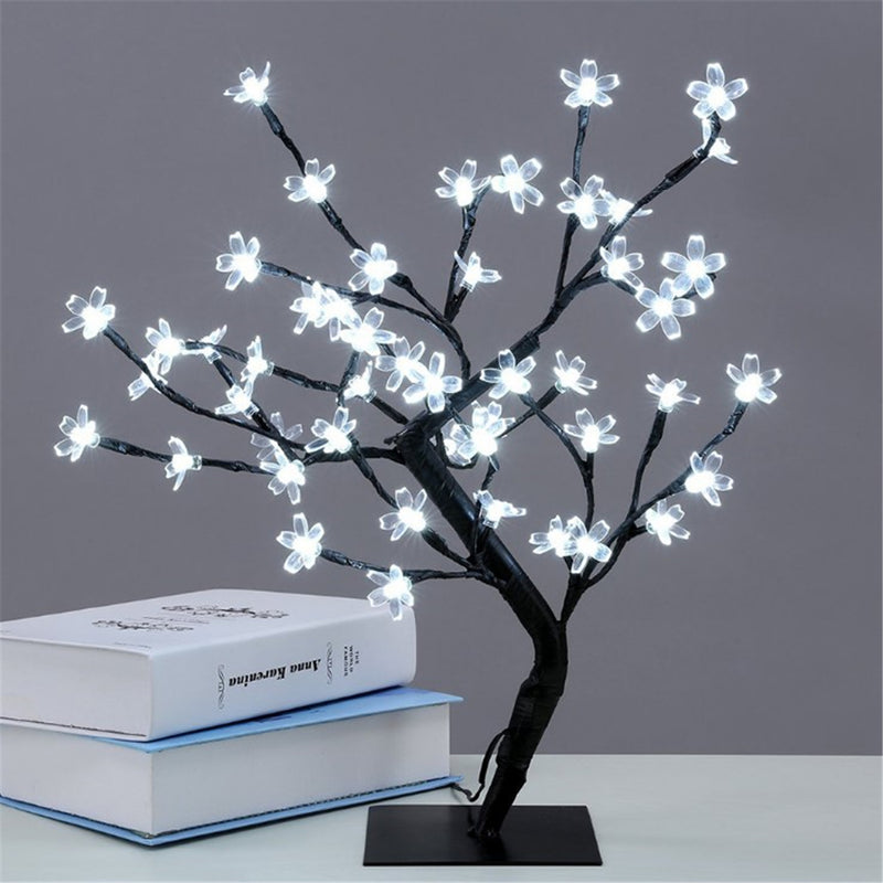 45cm LED Cherry Blossom Bonsai Sakura Tree with 72 LED Fairy Light Table Lamp