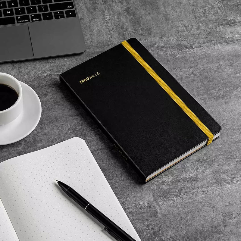 Guangbo Meet Dot Matrix A5 PU Leather Notebook TROUVAILLE Creative Office Notebook Students Diary Notepad Planner