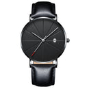 Deffrun Casual Style Business Men Wrist Watch Leather Strap Quartz Watch