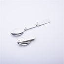 Stainless Steel Spoon Picnic Tableware Spoon Outdoor Foldable Camping Hikin