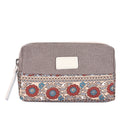 Zipper Canvas Material National Wind Purse Storage Bag Mini Bag