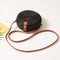 Black Beach Retro Rattan Bag Woven Handmade Ladies Round Sling Straw Bag (C A1D8