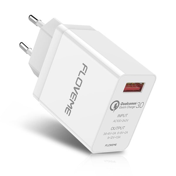 FLOVEME QC3.0 Fast Travel Wall USB Charger Adapter EU Plug For Smart Phone Tablet Camera