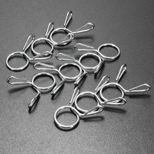 50pcs 10mm Fuel Line Hose Tubing Spring Clips Clamps For Motorcycle ATV Scooter