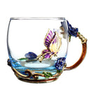 Beauty And Novelty Enamel Coffee Cup Mug Flower Tea Glass Cups For Hot And  C4E5