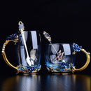 Beauty And Novelty Enamel Coffee Cup Mug Flower Tea Glass Cups For Hot And  C4E5