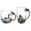 Beauty And Novelty Enamel Coffee Cup Mug Flower Tea Glass Cups For Hot And  C4E5