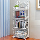 4 Tiers Iron Folding Storage Shelf Nordic Minimalist Multifunctional Bookshelf Storage Racks Holders for Office Home Bedroom Bathroom Kitchen