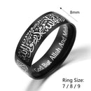 8mm Muslim Allah Words Stainless Steel Ring Religious Multicolor Gold Rings for Men