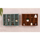 12 Grids Hanging Wooden Wall Shelf Box Display Rack Shelf Storage Home Decorations