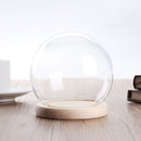 12cm Glass Dome Ball Cloche Globe Bell Jar Tealight Flower Cover Stand Display Room Decorations