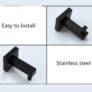 1X(Wall Hooks,Modern Pure Black Design Wall Mounted Stainless Steel Wall Ho