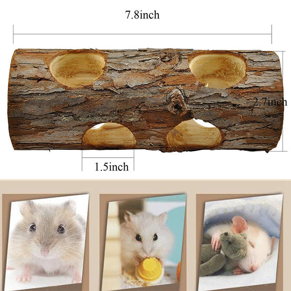 1X(5 Pcs Natural Wooden Playing Chewing Toys For Small Animal Hamster Gerbi