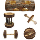1X(5 Pcs Natural Wooden Playing Chewing Toys For Small Animal Hamster Gerbi