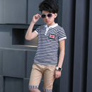 Fashion Boys Sets Clothing Children Tracksuit For Boys T-Shit Pants 2Pcs BoyP1U5