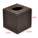 1X(Square Pu Facial Tissue Paper Holder Box Durable Cowhide Pattern Tissue