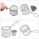 1X(4Pcs Of Set Mini Round Fries Basket Oil Strainer French Fries Chef Kitch