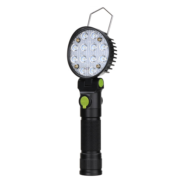 USB Rechargeable Portable Handheld LED Camping Lamp Magnet Base Adjustable Head Bright Work Light