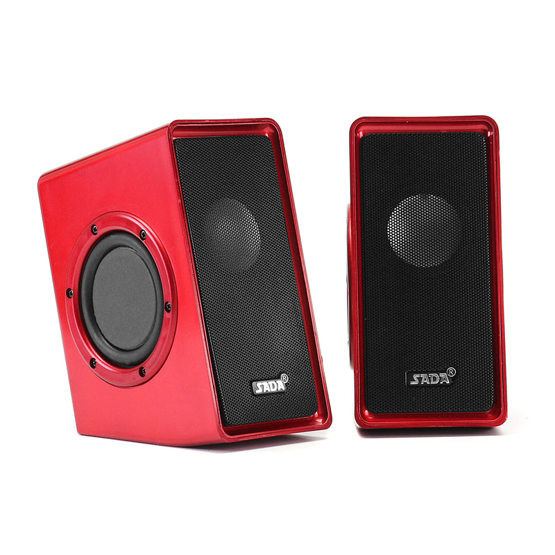 SADA V-15 Computer Speaker 2PCS Portable Wired Speakers Stereo Bass Home Soundbar