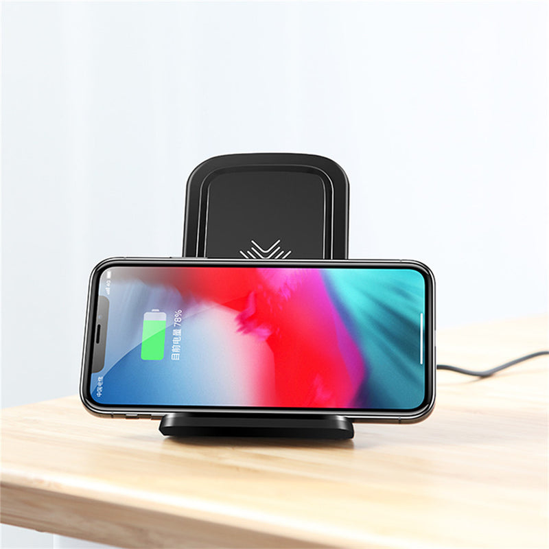 Rock 7.5W 10W Qi Wireless Fast Charge Cooling Fan Anti-slip Desktop Holder Stand for Mobile Phone