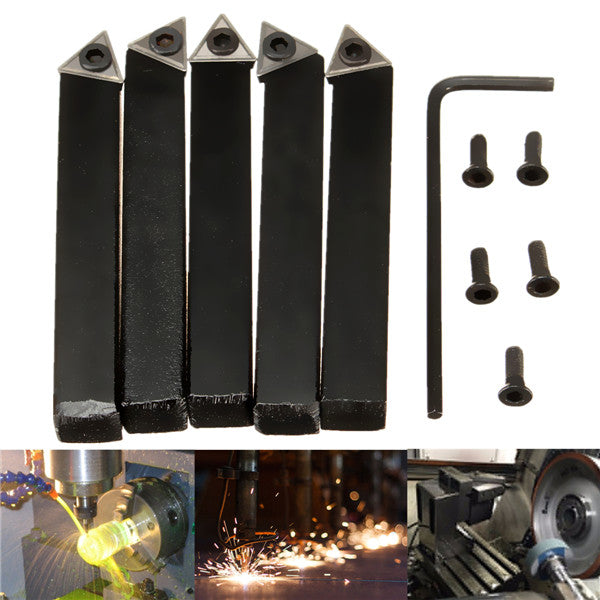 5pcs 5/16 Inch Shank TCMT0902 Lathe Indexable Carbide Inserts and Turning Tool Holders