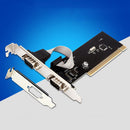 New 2 Ports Pci To Com 9Pin Serial Port RS232 Expand Riser Card Adapter TX3