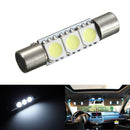White 29mm 3SMD Festoon LED Replacement Bulb For Car Vanity Mirror Light