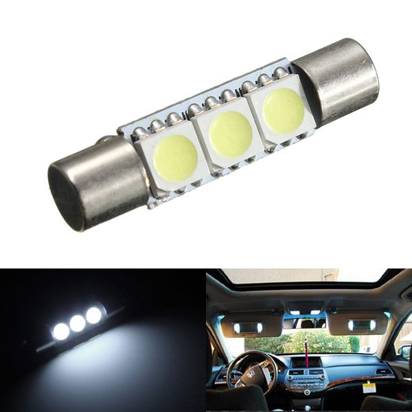 White 29mm 3SMD Festoon LED Replacement Bulb For Car Vanity Mirror Light