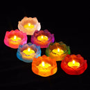 Color Lotus Diwali Glass Candle Holders Buddhism Religious Activities Ornaments Ghee Lamp Holder Candlestick