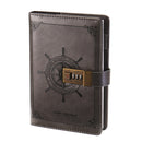 B6 Vintage Leather Notebook Rudder Brown Journal Blank Diary Notepad with Password