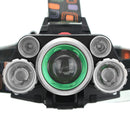 XANES 2407 2500LM T6+4XPE Headlamp Mechanical Zoom for Camping Hiking Cycling