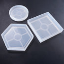 3 Pack Diy Coaster Silicone Mold, Include Round, Square, Hexagon, Bottom Br V1E3