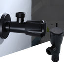 1X(Black Paint Sink Valve Stainless Steel Valve Tap Hot And Cold Universal