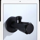 1X(Black Paint Sink Valve Stainless Steel Valve Tap Hot And Cold Universal