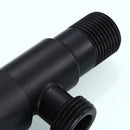 1X(Black Paint Sink Valve Stainless Steel Valve Tap Hot And Cold Universal