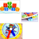 Wooden Toys Colorful 12 Digital Clock Toys Digital Geometry Cognitive Match