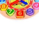 Wooden Toys Colorful 12 Digital Clock Toys Digital Geometry Cognitive Match
